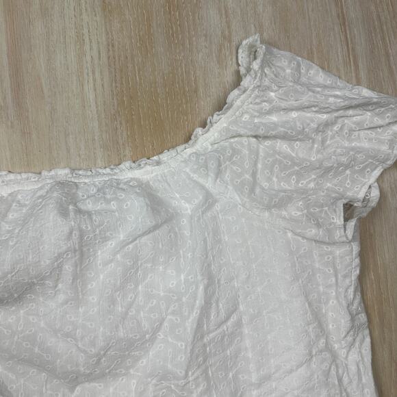 Lane Bryant White Short Sleeve Casual Textured Off Shoulder Summer Top 22/24 - Picture 3 of 14